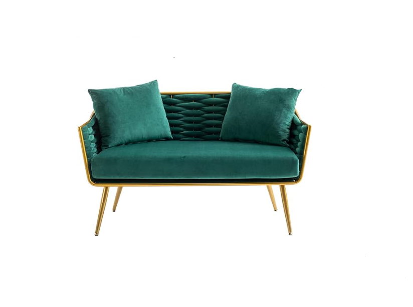 Modern Velvet Sofa Emerald Cosmos Event Rentals