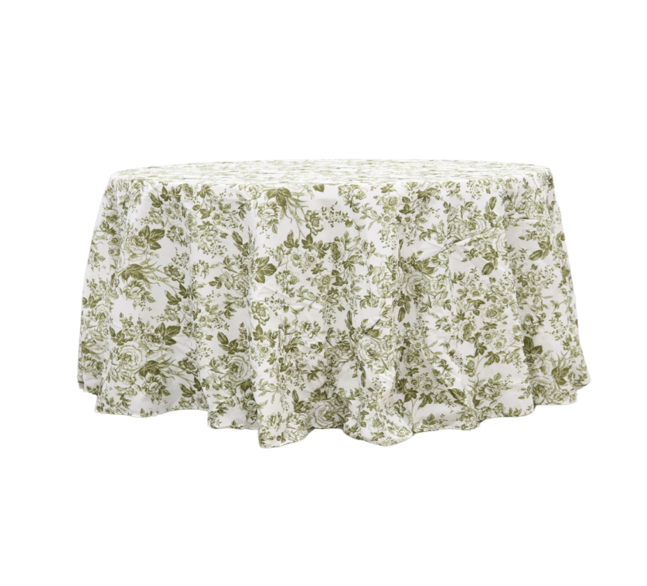 Luxe Floral Table Linen - Olive Green - Image 2