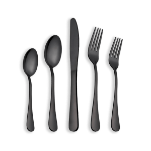 Black Rimmed Flatware