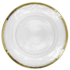 Gold Rimmed Glass Charger Plate